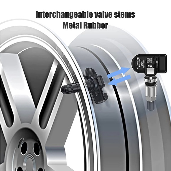 4 X CGSULIT 315MHz&433MHz TPMS Universal Programmable Sensor with Aluminum Valve - Picture 2 of 9